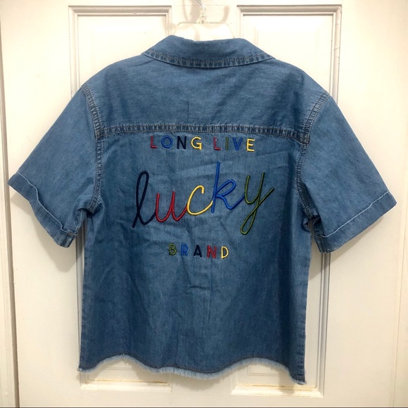 LUCKY BRAND girls Rosalind embroidered denim top - Picture 3 of 8